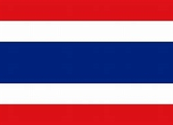 [ai] The flag of Thailand featuring horizontal stripes of red, white, and blue, with red stripes at the top and bottom, a white stripe above and below a central blue stripe.